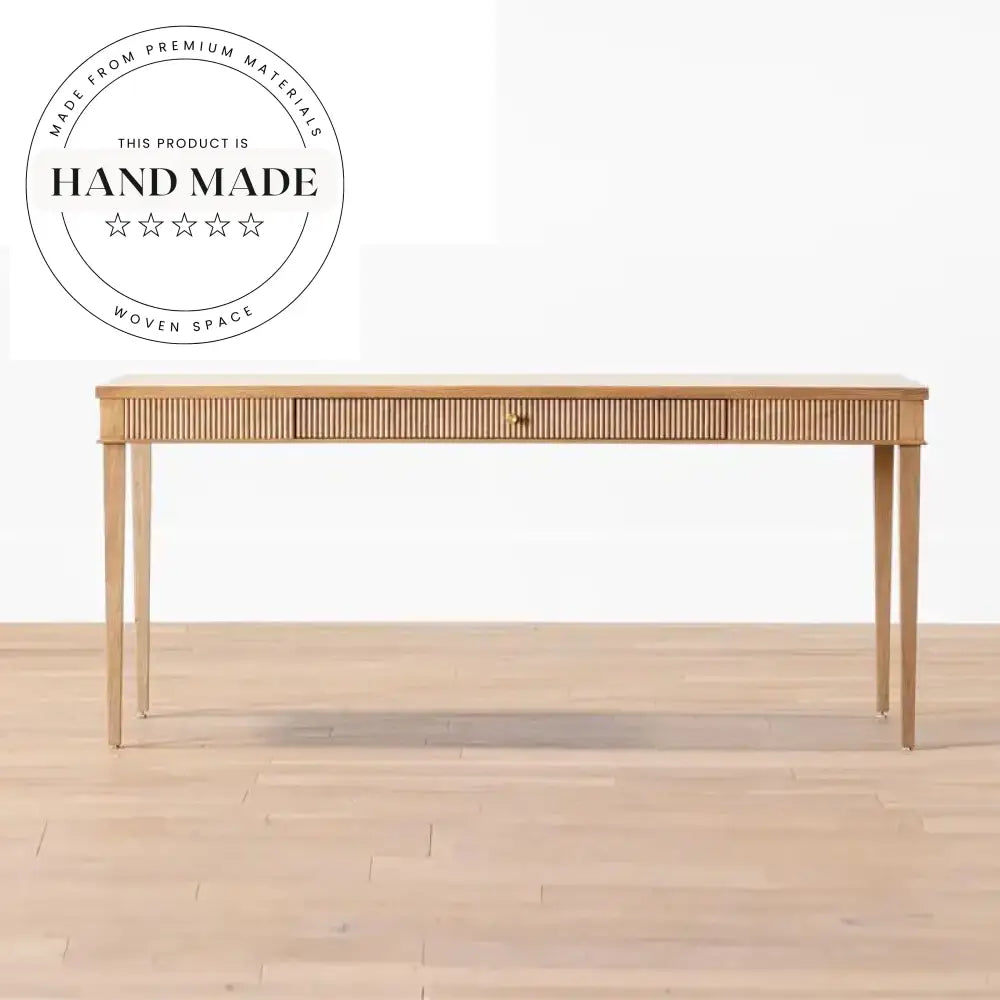 Modern Solid Wood Rectangular Groove Design Home Office Storage Desk