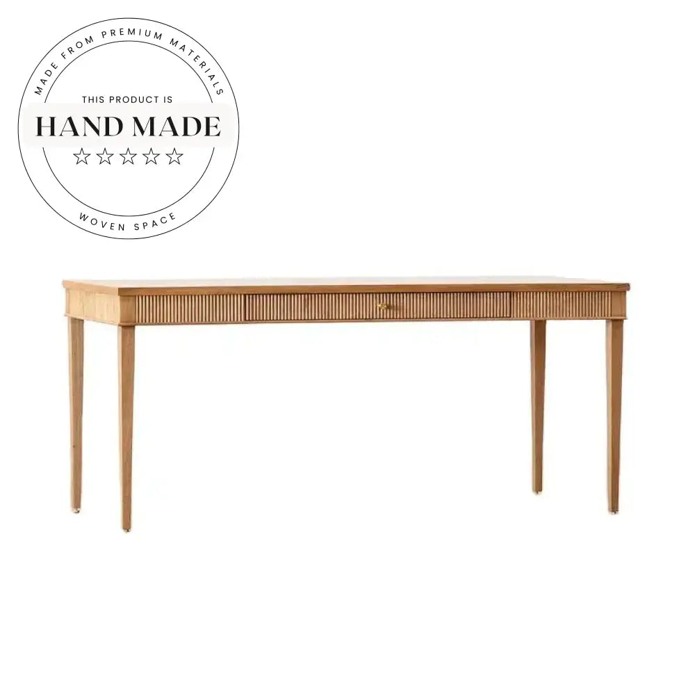 Modern Solid Wood Rectangular Groove Design Home Office Storage Desk
