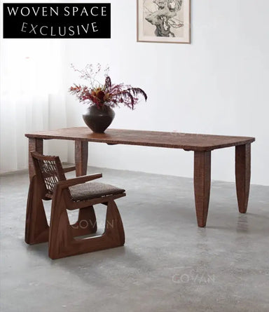 Modern Solid Wood Rectangular Handcrafted Contemporary Dining Table