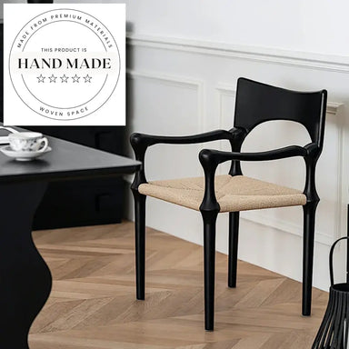 Modern Solid Wood Retro Rattan Back Designer Leisure Dining Chair