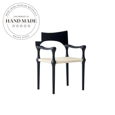 Modern Solid Wood Retro Rattan Back Designer Leisure Dining Chair