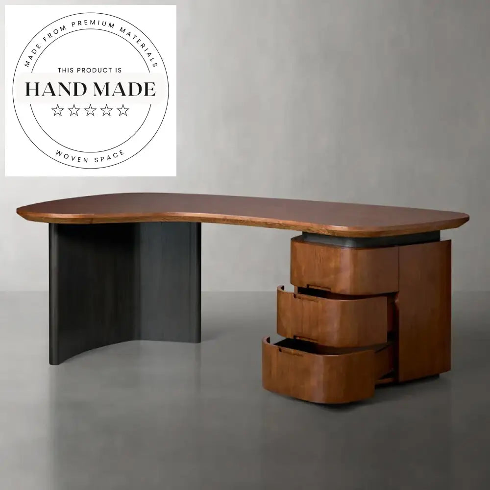 Modern Solid Wood Rotary Executive Storage Computer Study Office Desk