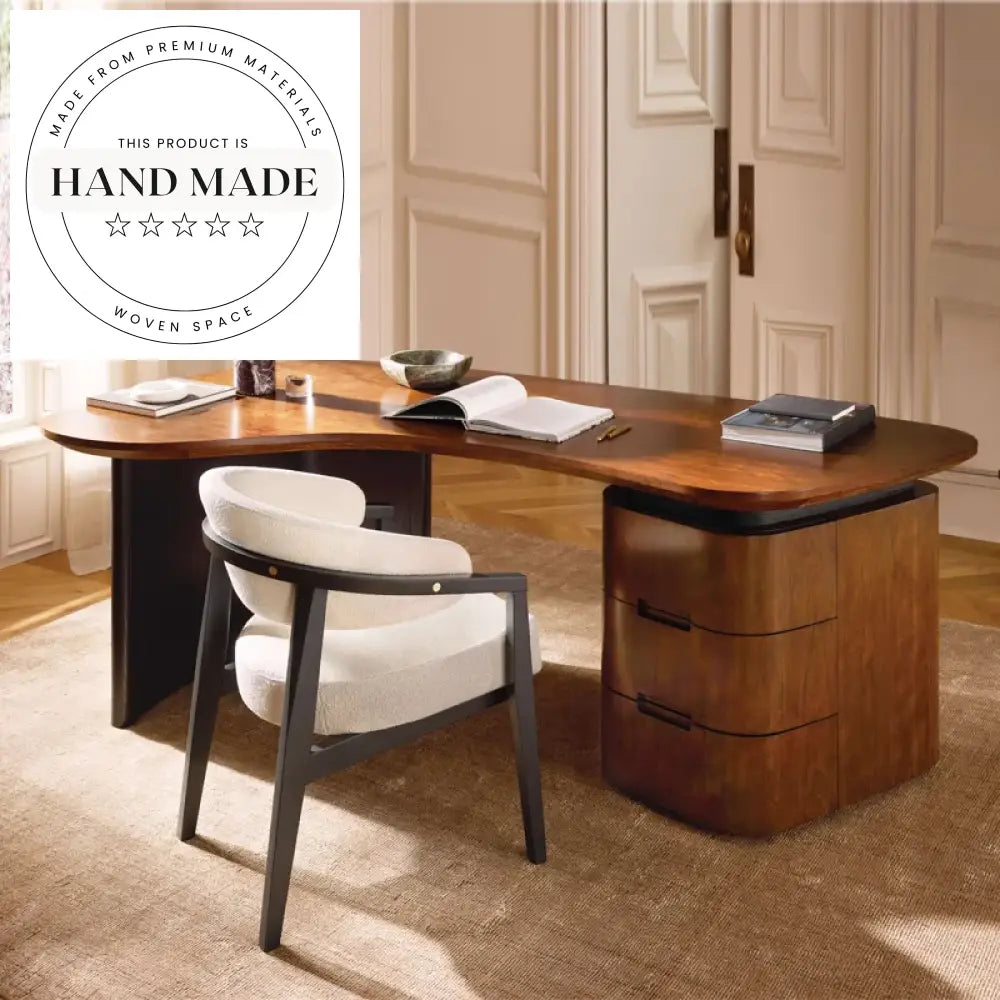 Modern Solid Wood Rotary Executive Storage Computer Study Office Desk