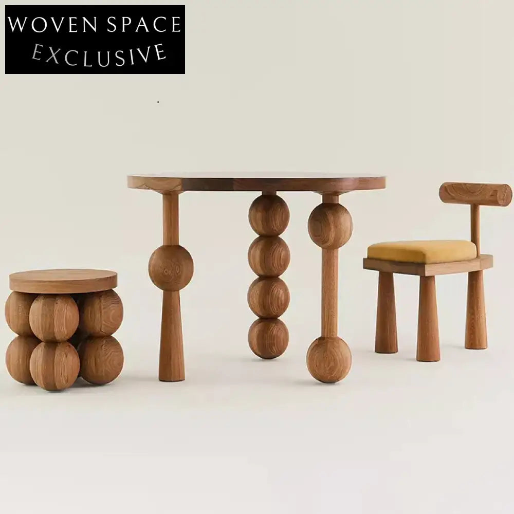 Modern Solid Wood Round Coffee Table for Living Room, Black or Walnut