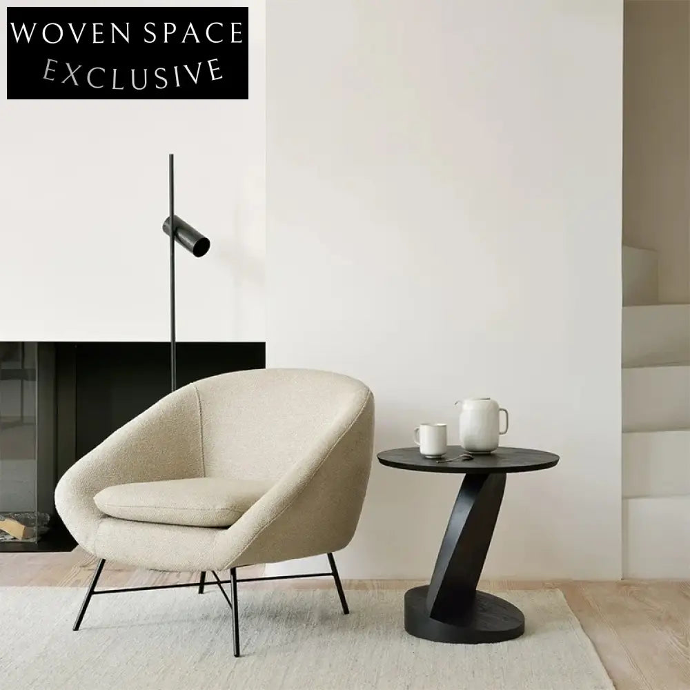 Modern Solid Wood Round Corner Tea Table for Living Room Cafe Decor