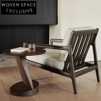 Modern Solid Wood Round Corner Tea Table for Living Room Cafe Decor