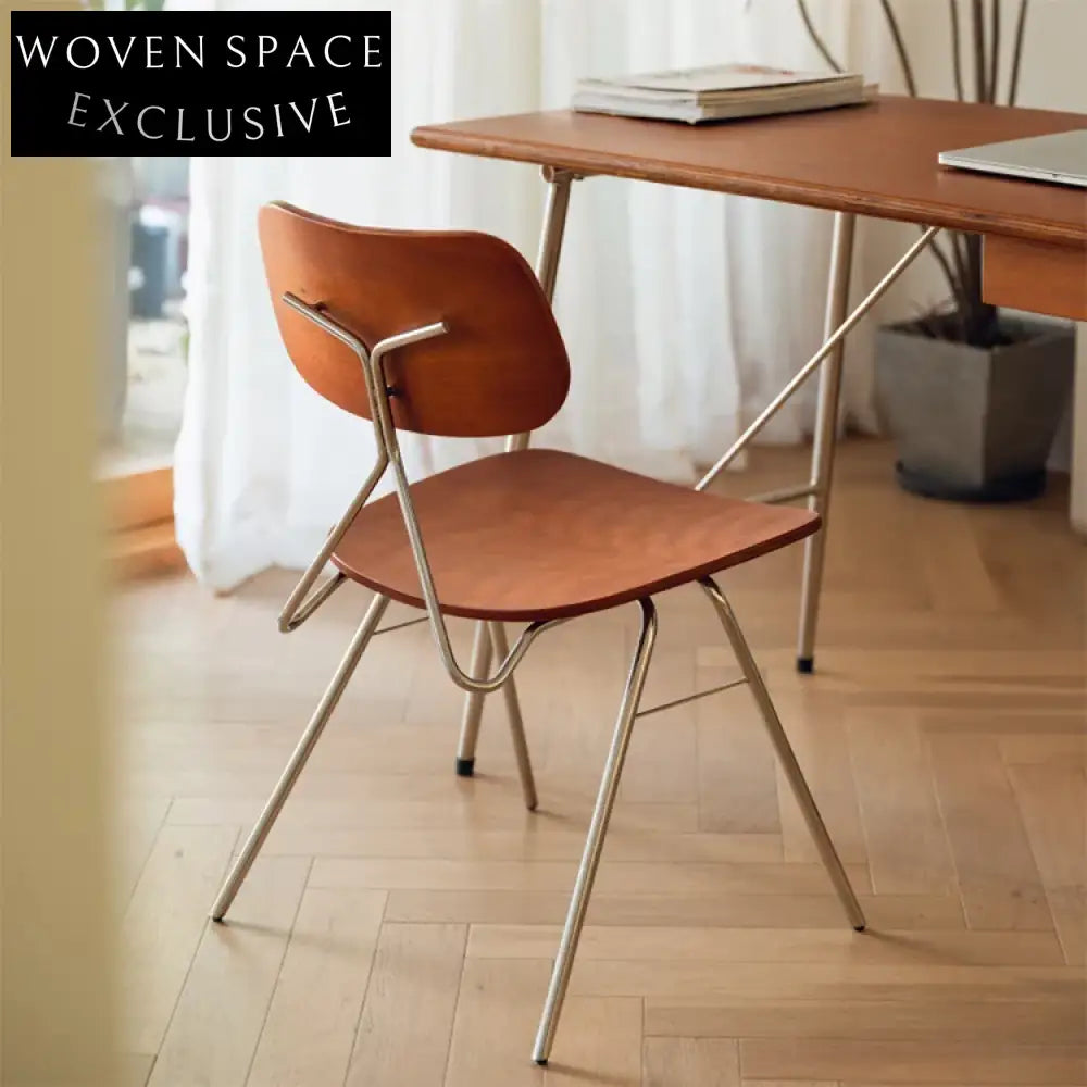 Modern Solid Wood Seat Metal Legs Dining Chair for Home & Restaurant