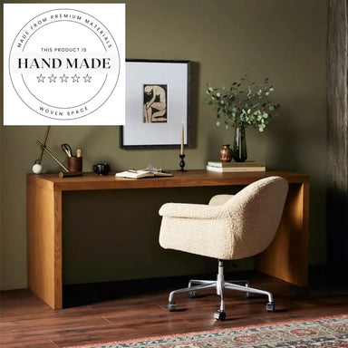 Modern Solid Wood Slab Office Computer Writing Study Desk