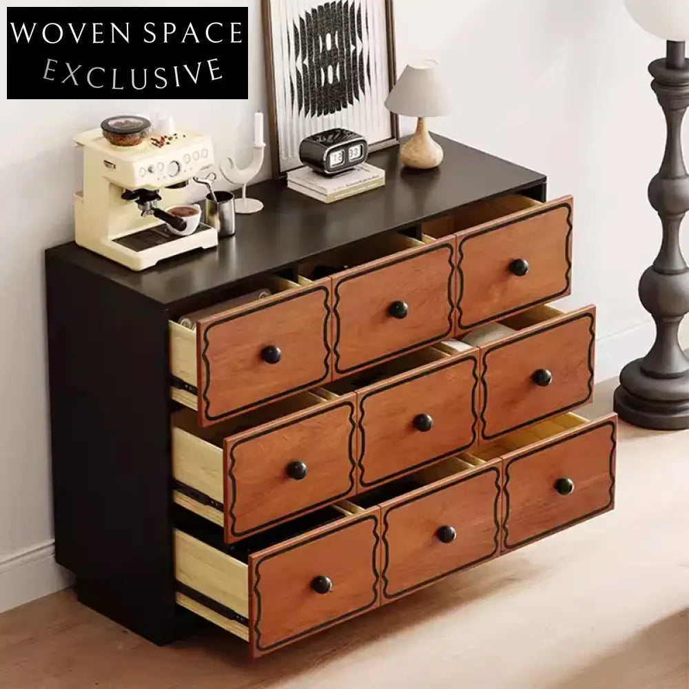 Modern Solid Wood Storage Cabinet Console - 3-Door Living Dining Room Sideboard