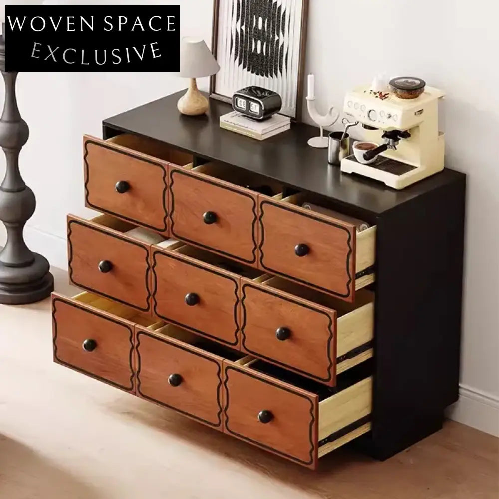 Modern Solid Wood Storage Cabinet Console - 3-Door Living Dining Room Sideboard