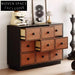 Modern Solid Wood Storage Cabinet Console - 3-Door Living Dining Room Sideboard
