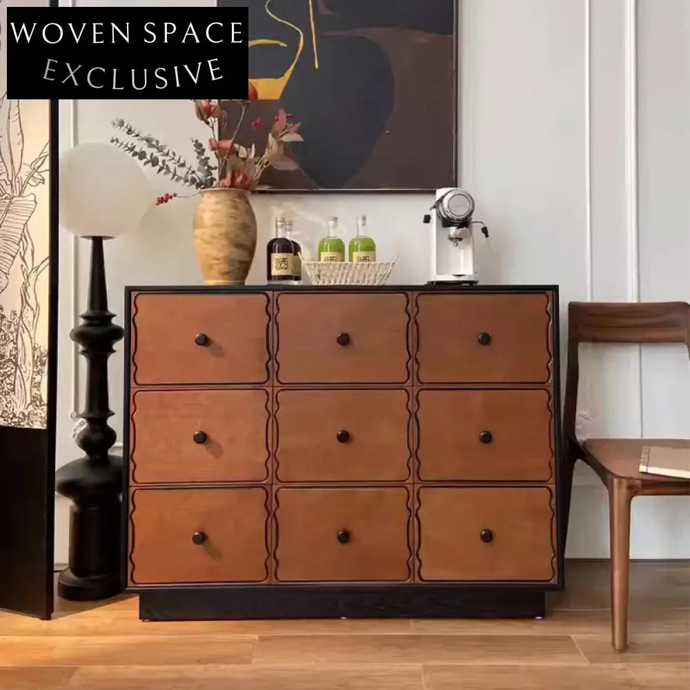 Modern Solid Wood Storage Cabinet Console - 3-Door Living Dining Room Sideboard