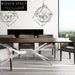 Modern Solid Wood Top Gold Stainless Steel Dining Table for 6