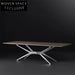 Modern Solid Wood Top Gold Stainless Steel Dining Table for 6