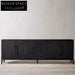Modern Solid Wood TV Console Cabinet with Four-Door Storage and Sideboard