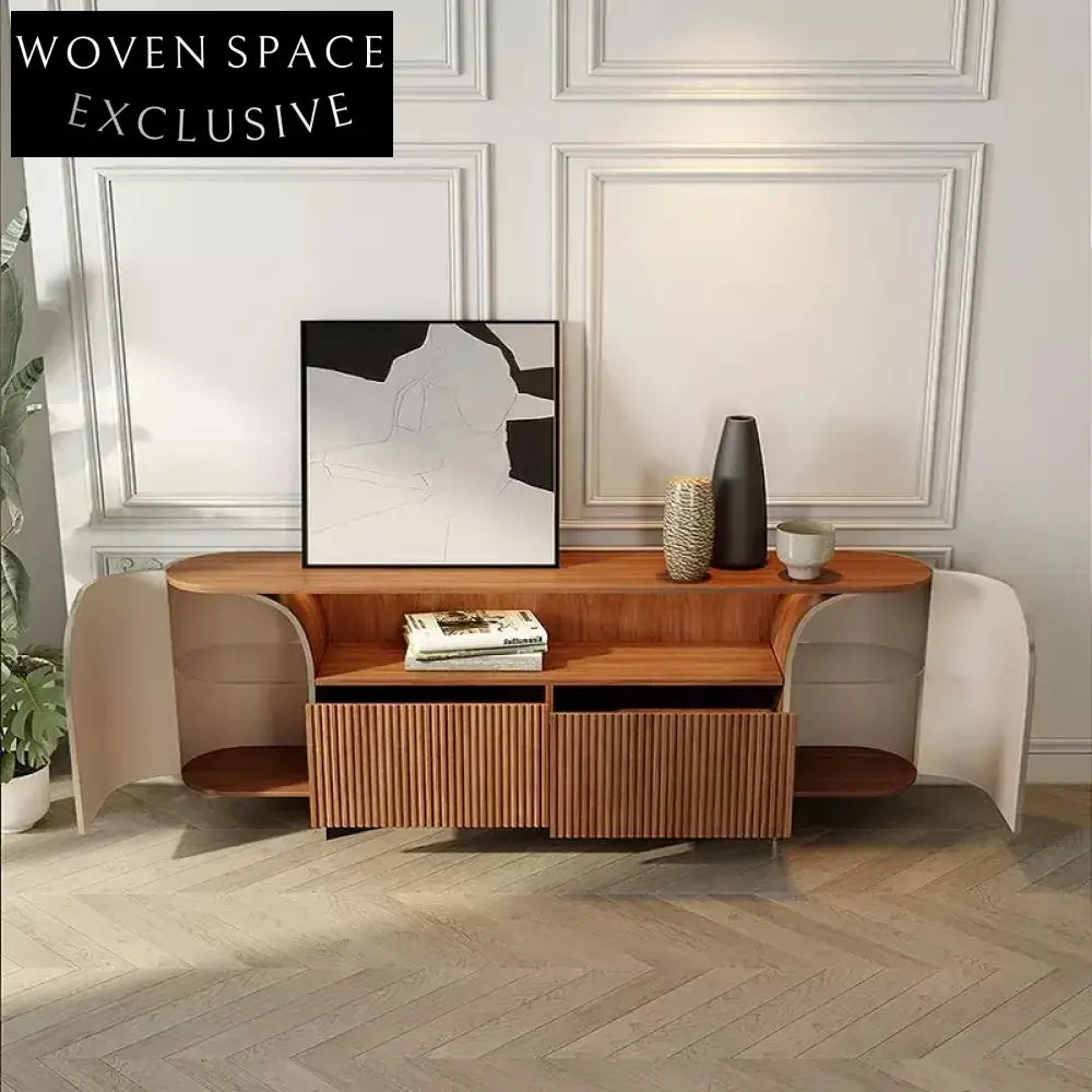 Modern Solid Wood TV Console Sideboard Home Villa Dining Hallway Cabinet