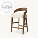 Modern Solid Wood Upholstered Bar Stool with 26-inch Seat Height