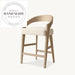 Modern Solid Wood Upholstered Bar Stool with 26-inch Seat Height