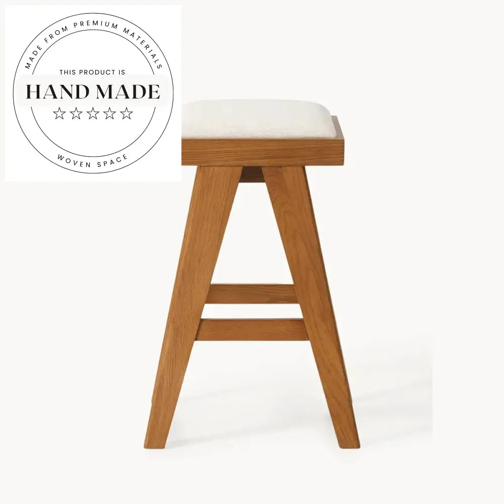 Modern Solid Wood Upholstered Kitchen Counter Height Bar Stool