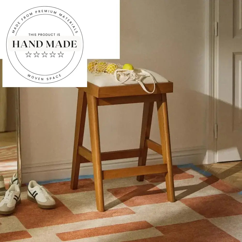 Modern Solid Wood Upholstered Kitchen Counter Height Bar Stool