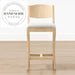 Modern Solid Wood Upholstered Swivel Bar Counter Stool
