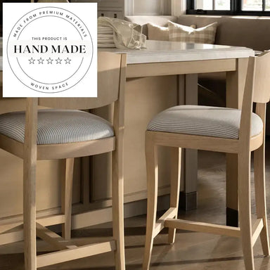 Modern Solid Wood Upholstered Swivel Bar Counter Stool