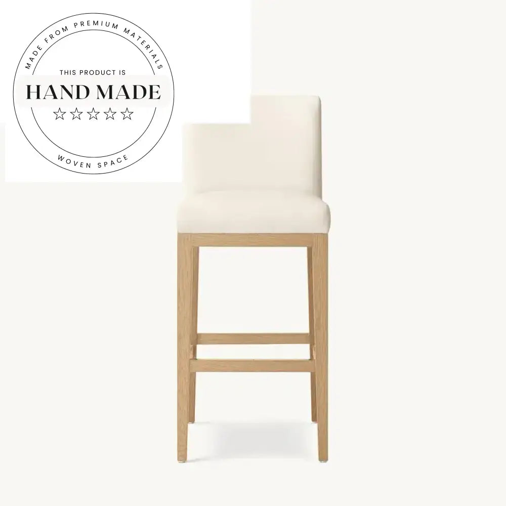 Modern Solid Wood Upholstered Swivel Bar Stool for Kitchen Counter Dining