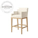 Modern Solid Wood Upholstered Swivel Bar Stool for Kitchen Counter Dining