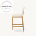 Modern Solid Wood Upholstered Swivel Bar Stool for Kitchen Counter Dining