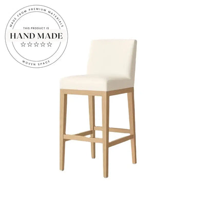 Modern Solid Wood Upholstered Swivel Bar Stool for Kitchen Counter Dining