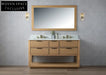 Modern Solid Wood Veneer Bathroom Vanity Cabinet Set with Ceramic Basin