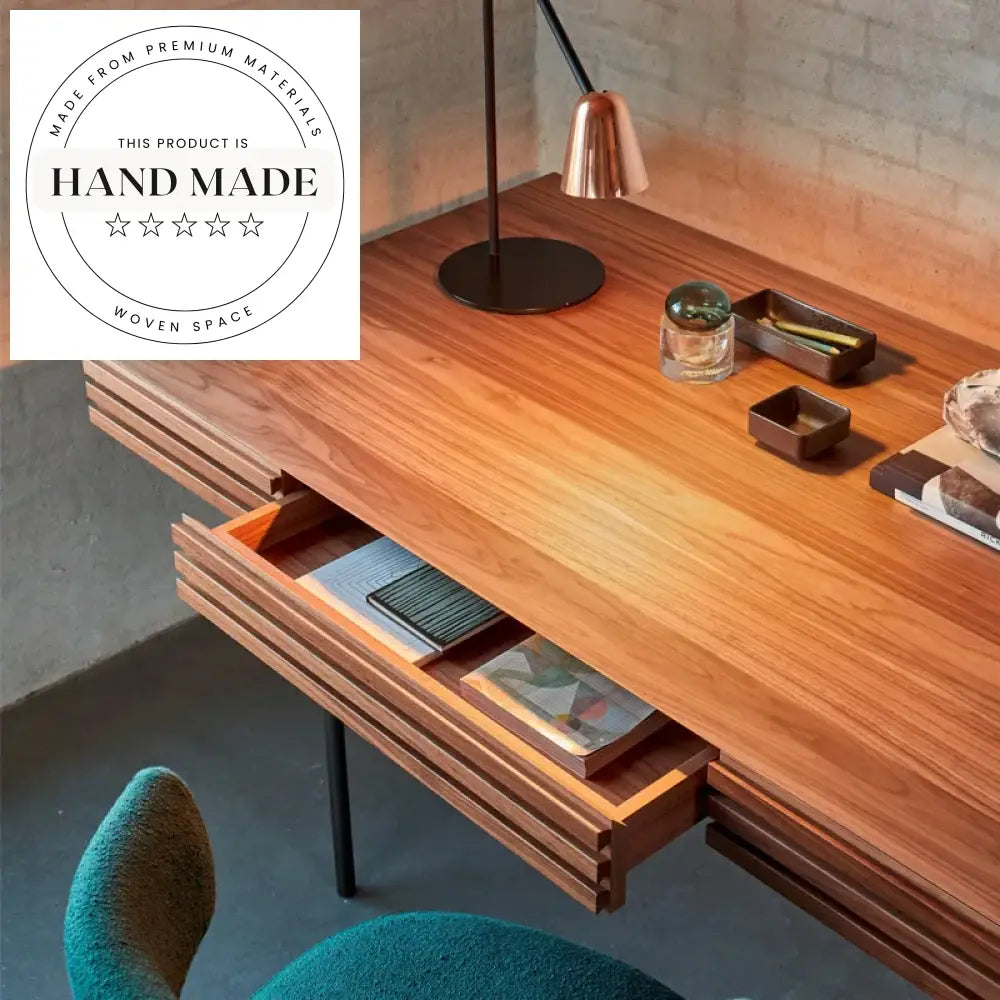 Modern Solid Wood Walnut Italian Design Nordic Writing Desk