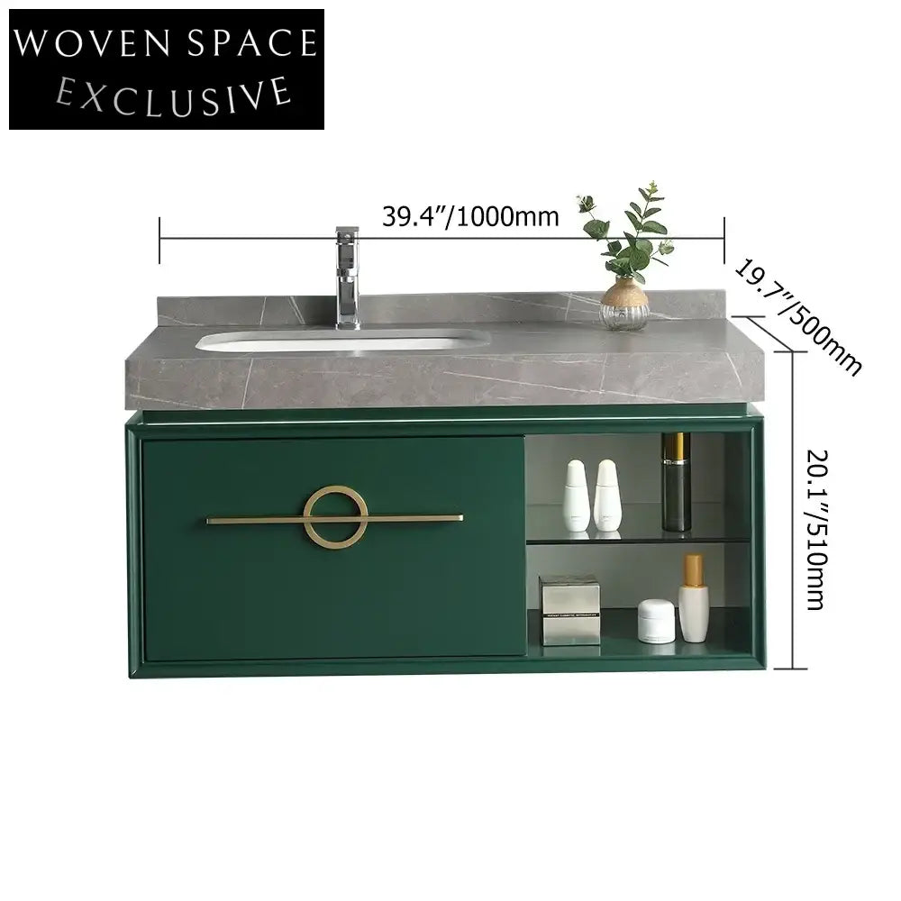 Modern Solid Wood Waterproof Bathroom Vanity with LED Mirror Set