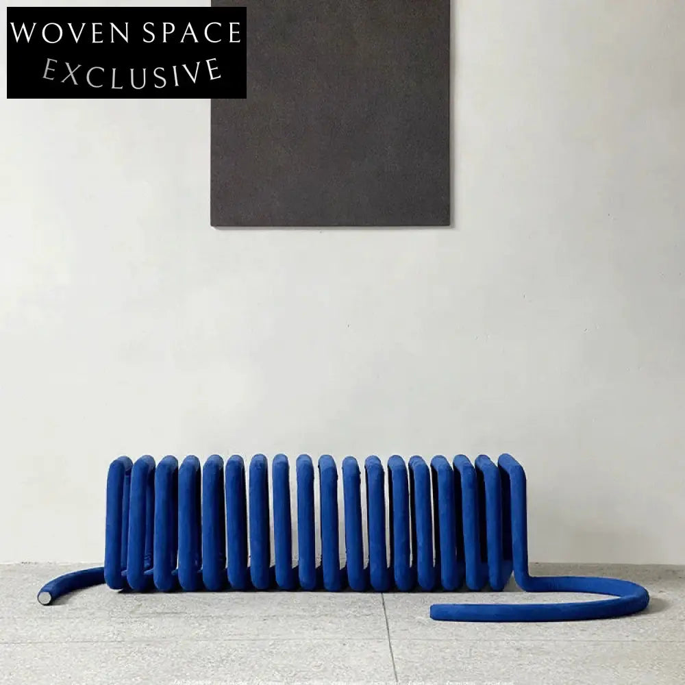 Modern Spring Ottoman Bench with Wire Base for Living Room Seating