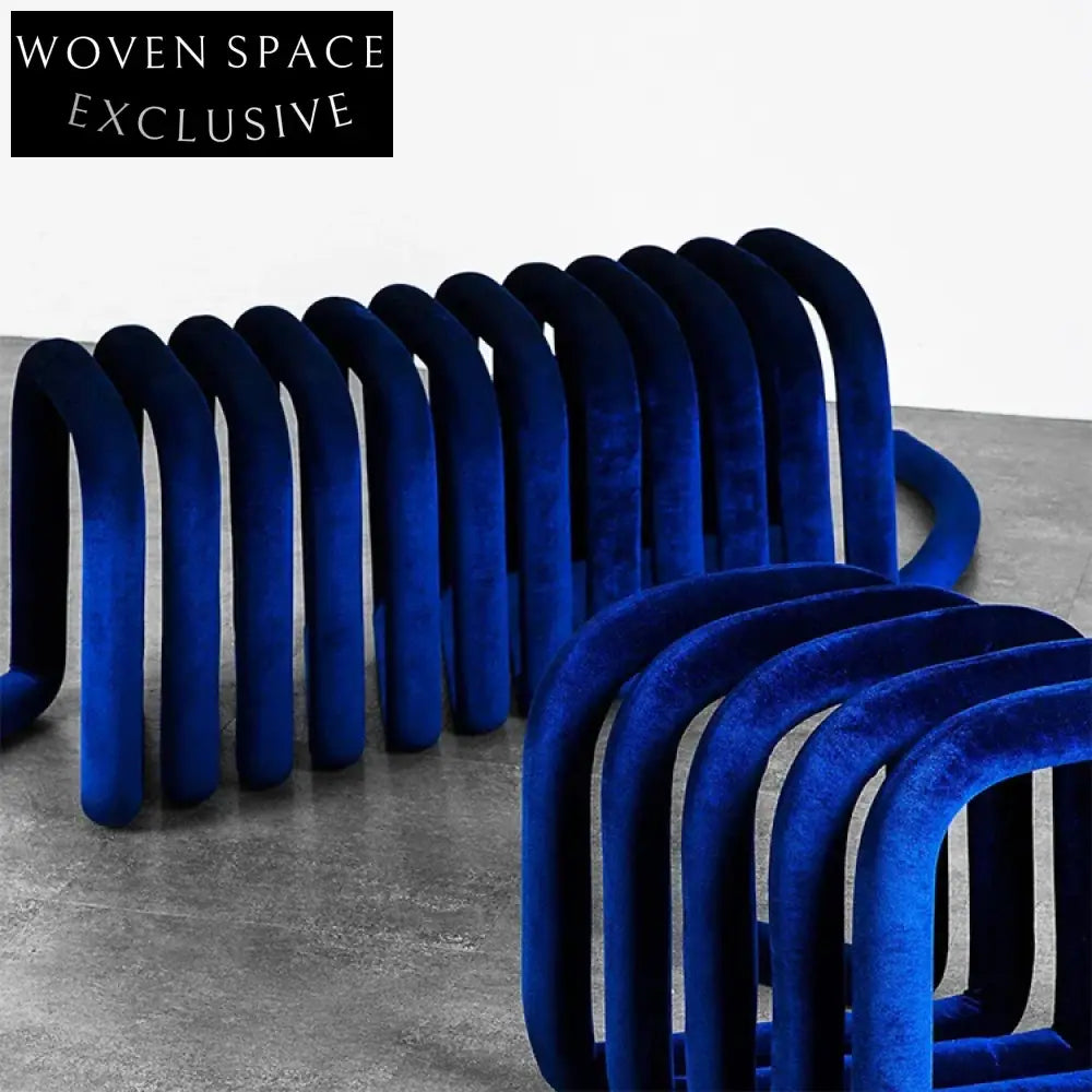 Modern Spring Ottoman Bench with Wire Base for Living Room Seating