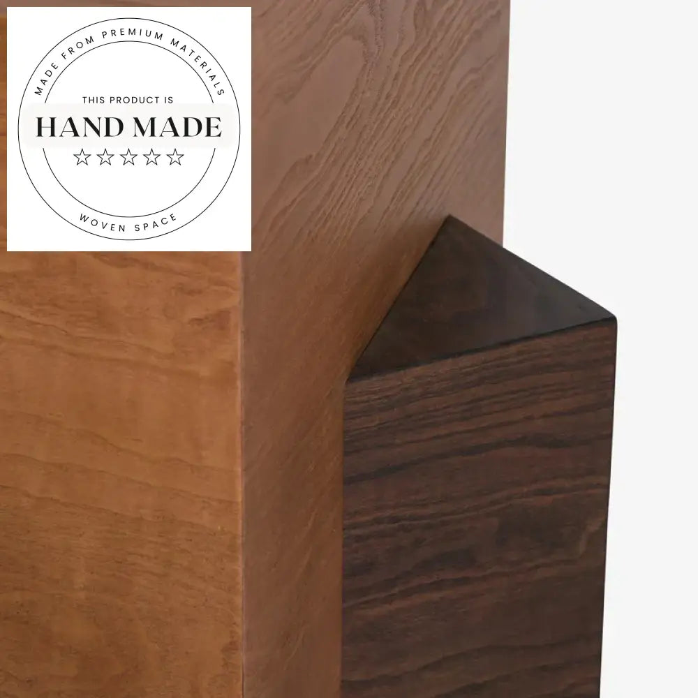 Modern Square Brown Solid Wood Retro Nordic Corner Side Table