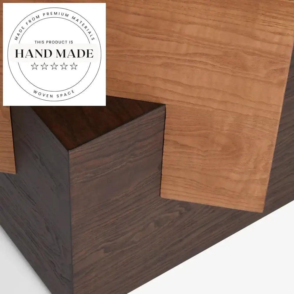 Modern Square Brown Solid Wood Retro Nordic Corner Side Table