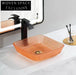 Modern Square Clear Glass Vessel Bathroom Sink, Crystal Diamond Design Vanity Basin