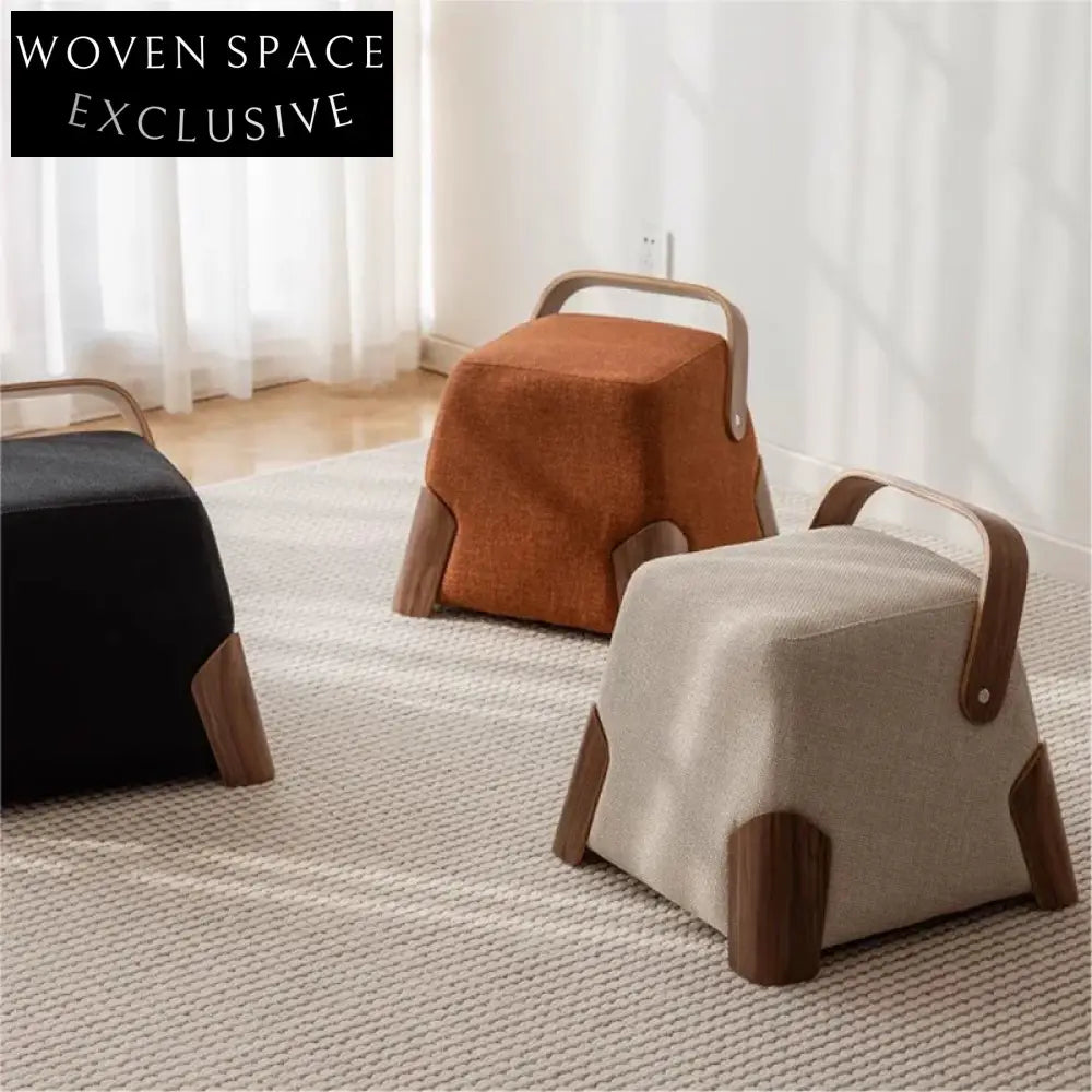 Modern Square Fabric Ottoman Chair - Versatile Living Room Footrest Stool