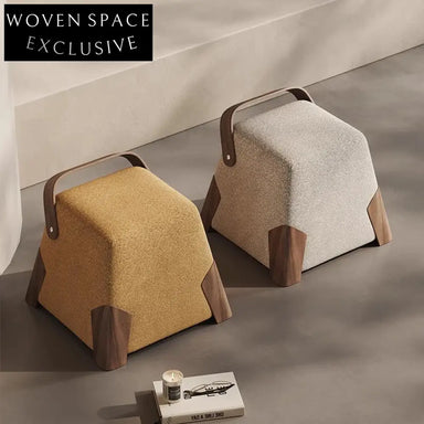 Modern Square Fabric Ottoman Chair - Versatile Living Room Footrest Stool