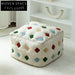 Modern Square Fabric Ottoman Stool, Plush Cube Footrest for Living Room