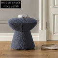 Modern Square Fabric Ottoman Stool - Plush Teddy Upholstery for Living Room