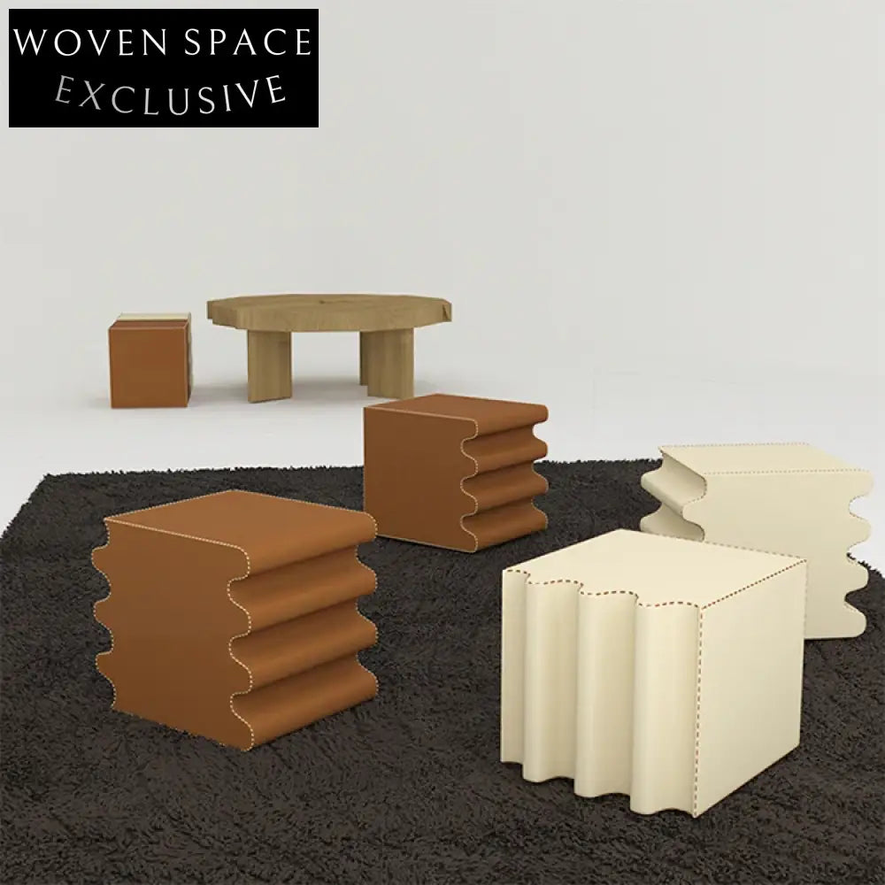 Modern Square Fabric Upholstered Living Room Bedroom Hospital Accent Ottoman