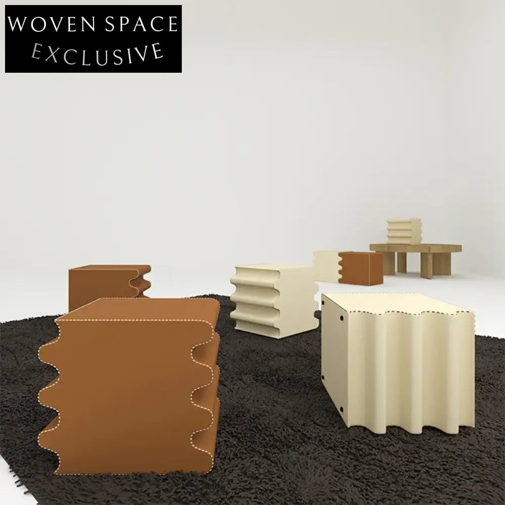 Modern Square Fabric Upholstered Living Room Bedroom Hospital Accent Ottoman