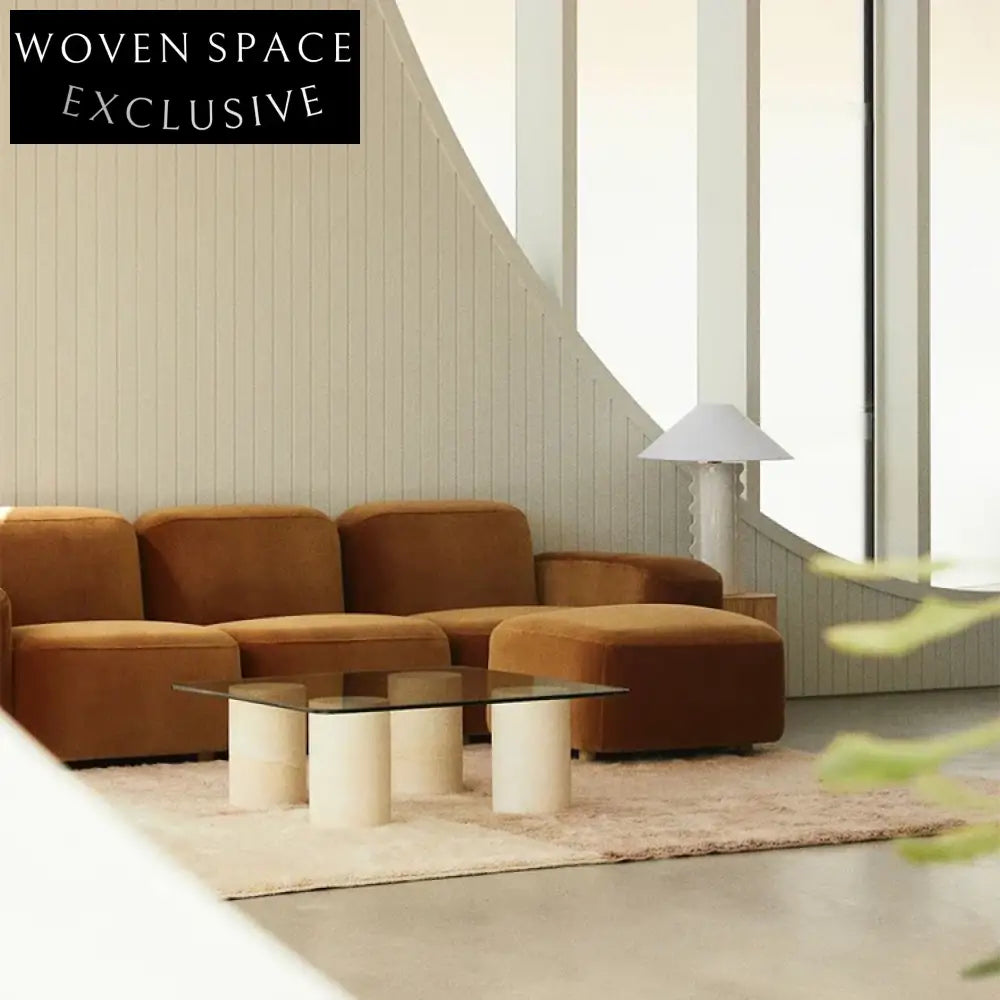 Modern Square Glass Top Living Room Center Table with Elegant Wood Base