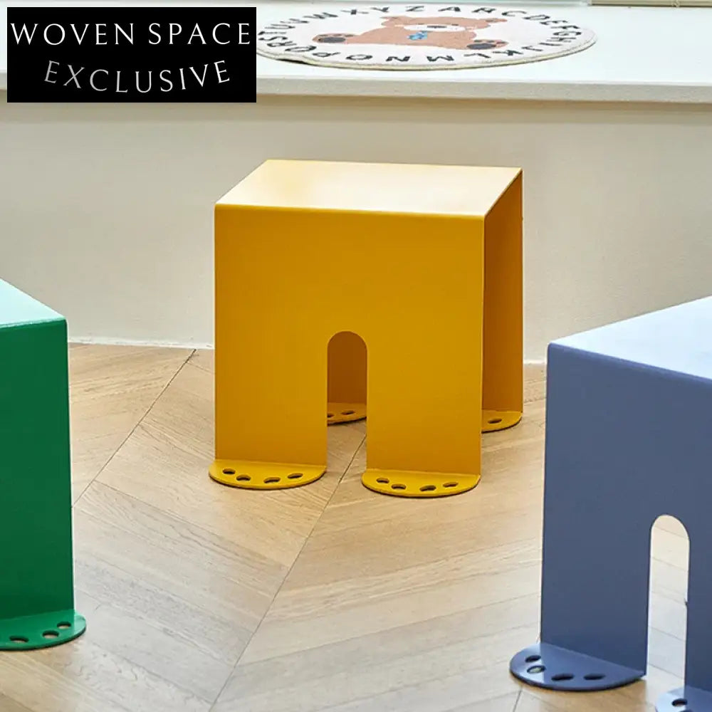 Modern Square Metal Accent Table, Animal Legs Design, Custom Color Coffee Table