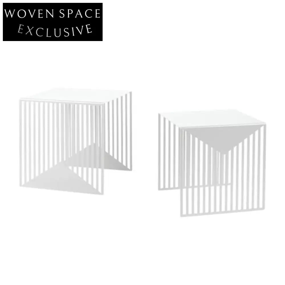 Modern Square Metal Wire Side Table – Elegant Living Room & Bedroom Coffee Table