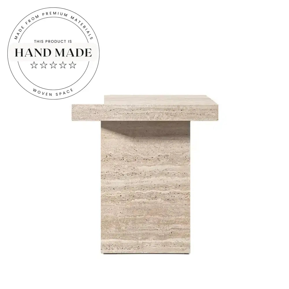 Modern Square Natural Arabescato Marble Stone Outdoor Accent Side Table