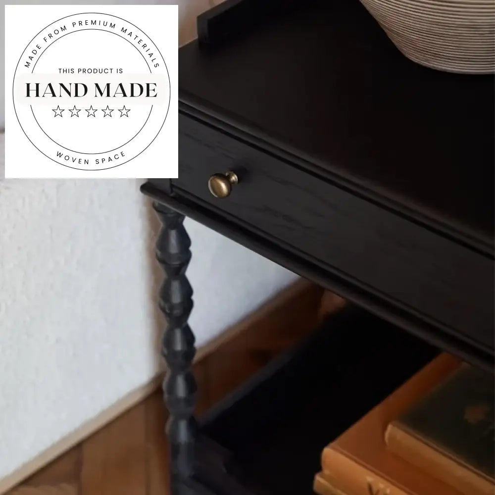 Modern Square Oak Veneer Single Drawer Wooden Bedside Table