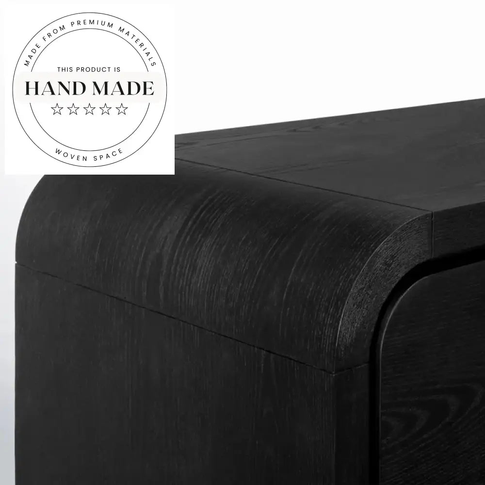 Modern Square Oak Veneer Two Drawer Nordic Bedside Table